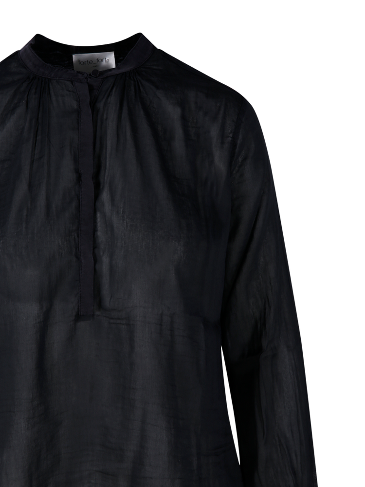 Silk Detail Shirt - Noir