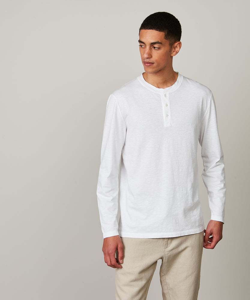 Knitted Henley - White