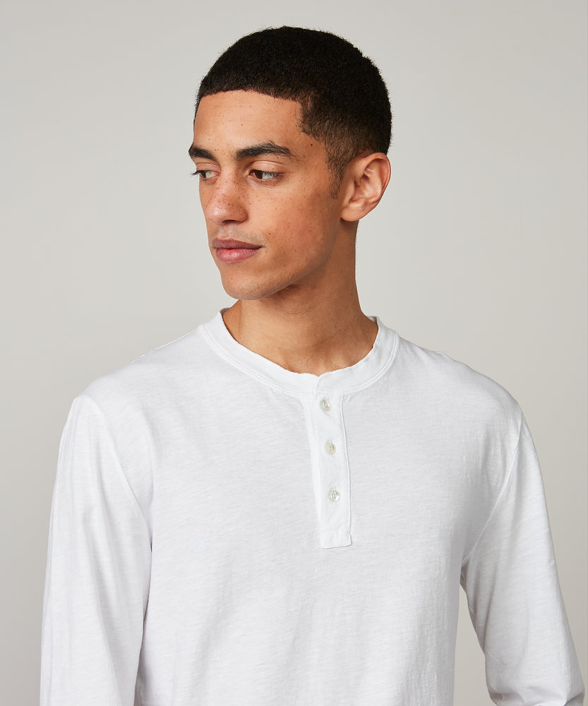 Knitted Henley - White