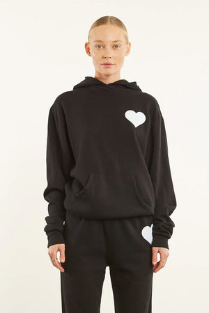 Heart Hoodie - Blk/Wht