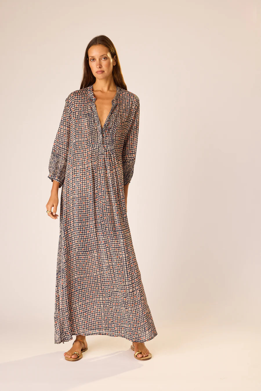 green spring dress Dark Green Linen Cotton Maxi Dress Vintage Long Sleeve Boat Neck 1454 Emerald Green / XS