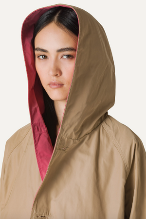 Reversible Raincoat - Rose/Beige