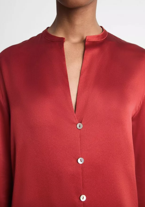 Band Collar Blouse - Scarlett