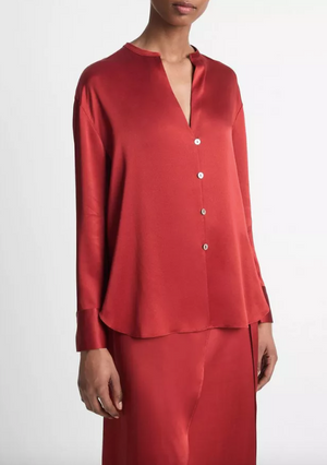 Band Collar Blouse - Scarlett