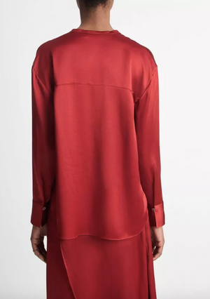 Band Collar Blouse - Scarlett