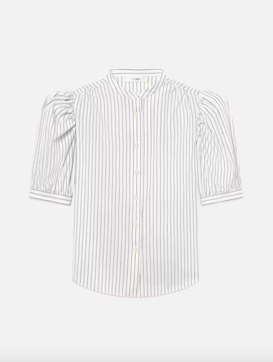 Gathered Top - Navy Stripe