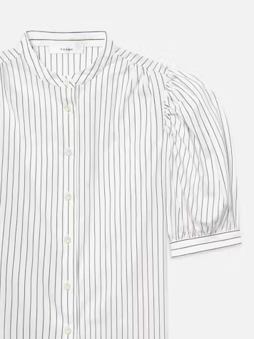 Gathered Top - Navy Stripe