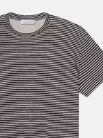 Linen Tee - Black Stripe