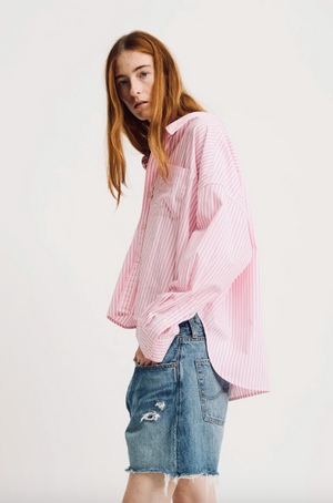 Cropped Shirt - Wide Pink