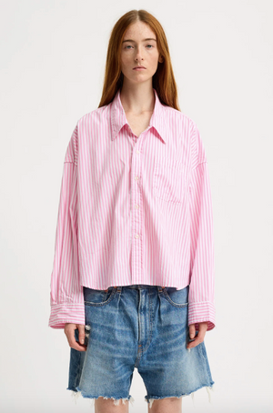 Cropped Shirt - Wide Pink