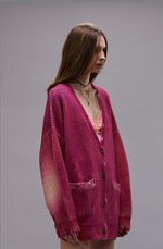 R13  Oversized Cardigan - Raspberry