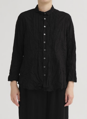 Lawn Pintuck Blouse - Black