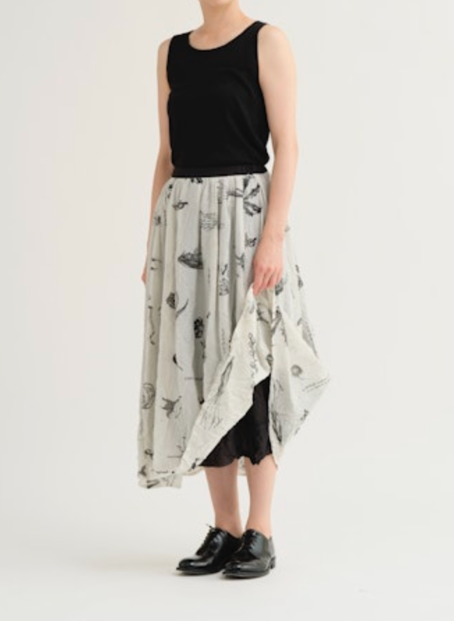 Plant Print Skirt