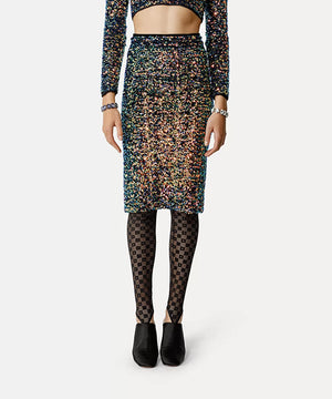 Sequin Velvet Skirt