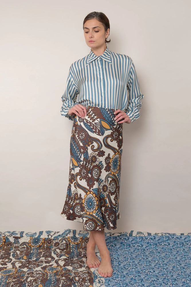 Nola Skirt - Fiori Blue