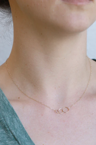 Three Hammered Rings Necklace