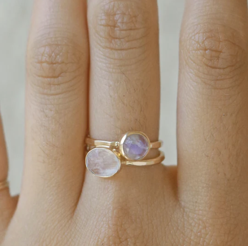 Gold Moonstone Ring