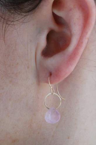 Rose Quartz Single Drop Earring