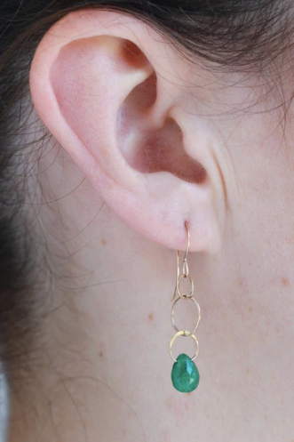 Emerald Single Drop Earring